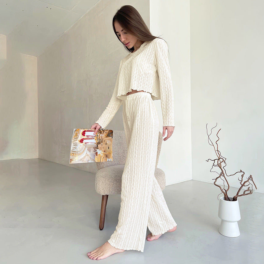 Pyjama Femme Tricoté Confortable et Ample