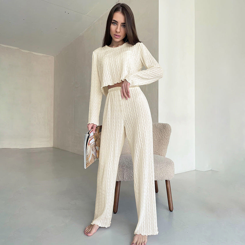 Pyjama Femme Tricoté Confortable et Ample