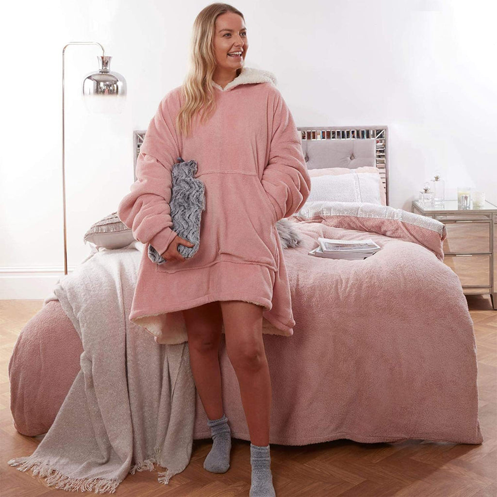 Pyjama Femme Flanelle à Capuche Chaud et Confortable