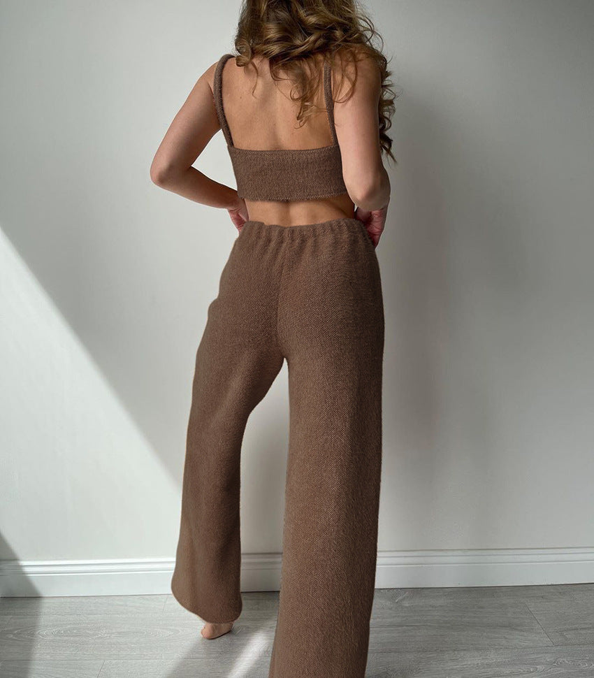 Ensemble 3 Pièces Élégant avec Ceinture pour la Maison