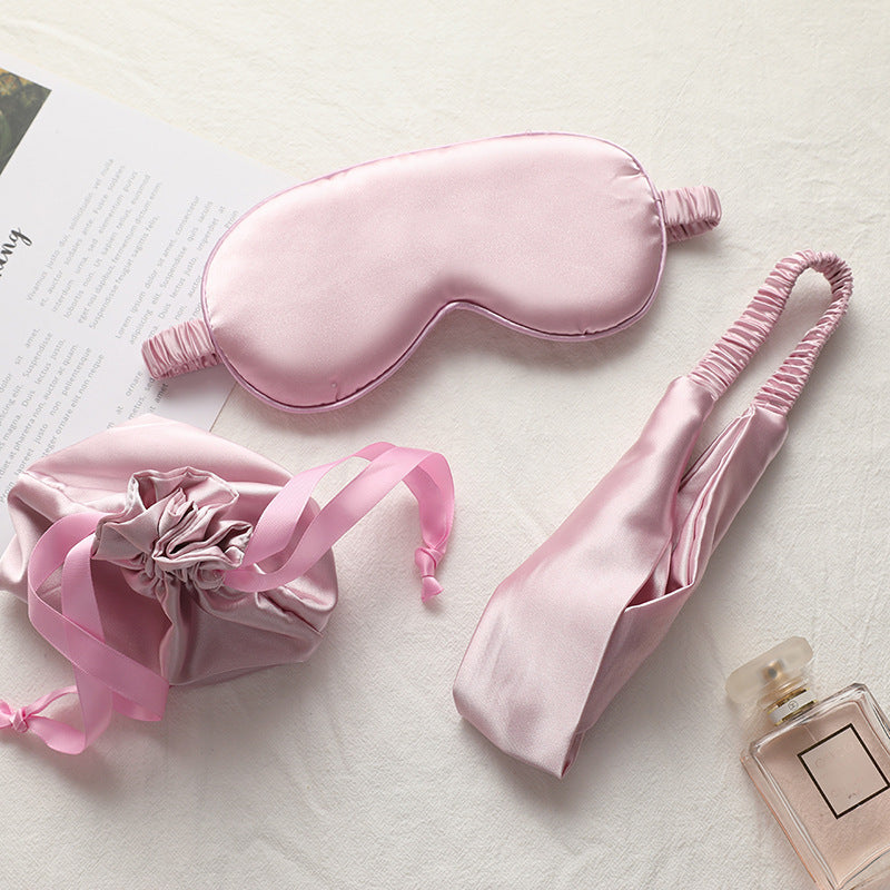 Set 3 pièces en soie – Masque de nuit, bandeau & pochette WeLuvy