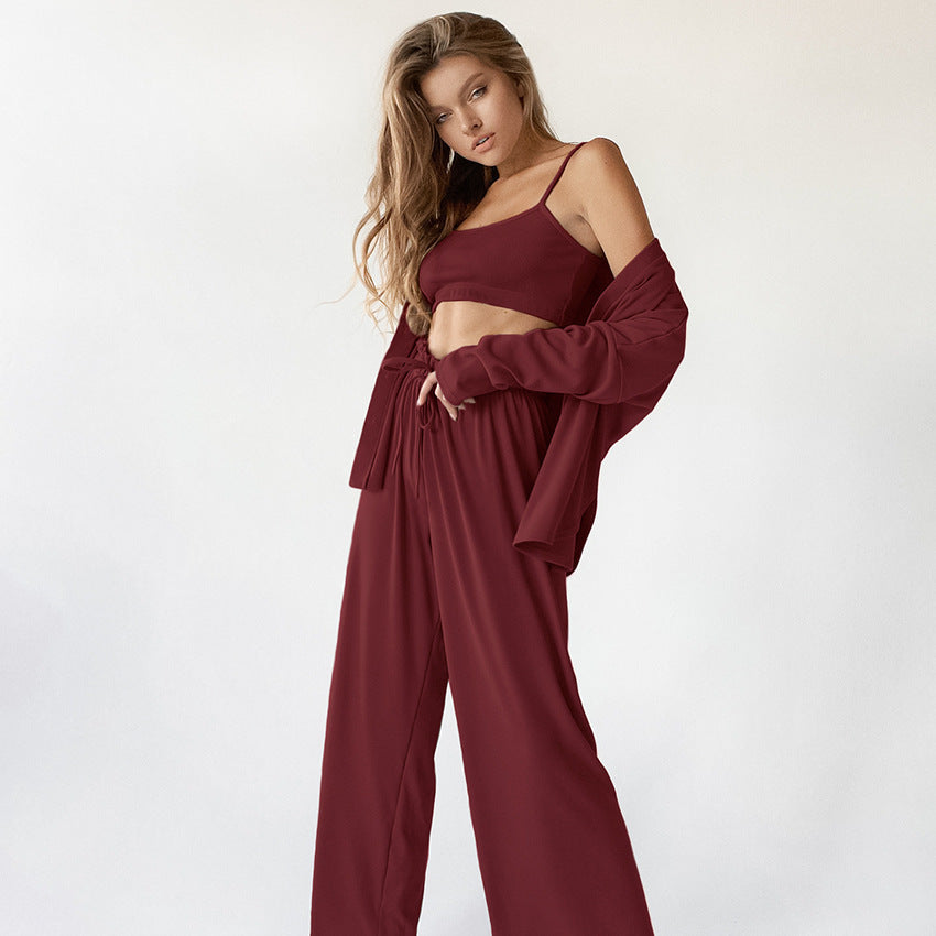 Ensemble Pyjama Femme 3 Pièces avec Débardeur