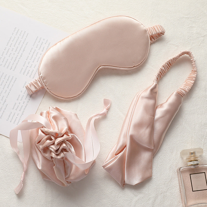 Set 3 pièces en soie – Masque de nuit, bandeau & pochette WeLuvy